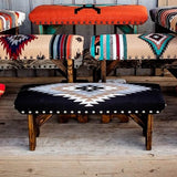 Black & White Aztec Bench