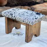 Black & White Cowhide Step Stool