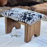 Black & White Cowhide Step Stool