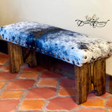 Blue Roan Cowhide Bench