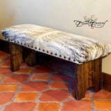 Dusty Brindle Cowhide Bench