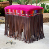 Fuchsia Velvet + Serape Fringe Vanity