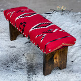 Red & White Southwest Blanket Bench
