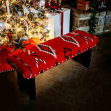 Red & White Southwest Blanket Bench