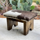 Greige Cowhide Step Stool