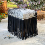 B&W Cowhide & Fringe Vanity