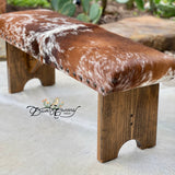 Texas Longhorn Cowhide Bench