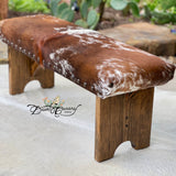 Texas Longhorn Cowhide Bench