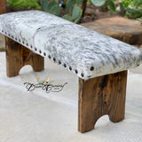 Grey Roan Cowhide Bench