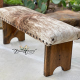 Dusty Brindle Cowhide Bench