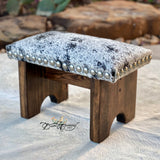Black & White Cowhide Step Stool