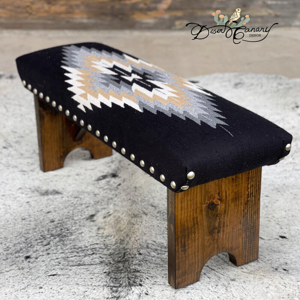 Black & White Aztec Bench – Desert Canary