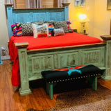 Black Thunderbird Blanket Bench