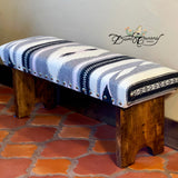 Vintage Boho Mexican Rug Bench