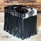 Black & White Cowhide + Fringe Vanity