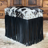Black & White Cowhide + Fringe Vanity