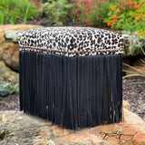 Leopard Cowhide & Fringe Vanity