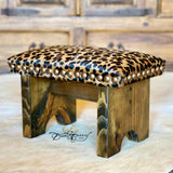 Leopard Cowhide Step Stool