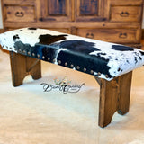 Texas Longhorn Cowhide Bench