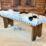 Texas Longhorn Cowhide Bench