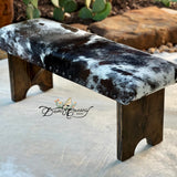 Branded Texas Longhorn Cowhide Bench