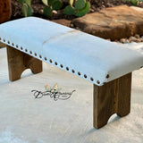 Farmhouse Feels Cowhide Bench