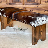 Texas Longhorn Cowhide Bench