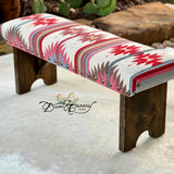 Vintage Boho Mexican Rug Bench