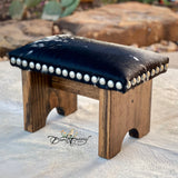 Black & White Cowhide Step Stool