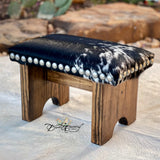 Black & White Cowhide Step Stool