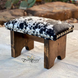 Black & White Cowhide Step Stool