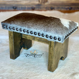 Greige Cowhide Step Stool