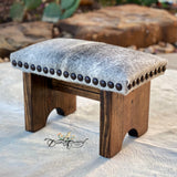 Grey Cowhide Step Stool