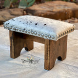 Black & White Cowhide Step Stool