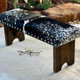 Black & White Cowhide Bench