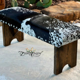 Black & White Cowhide Bench