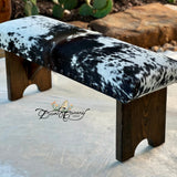 Texas Longhorn Cowhide Bench