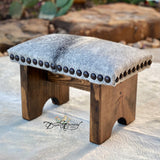 Grey Cowhide Step Stool